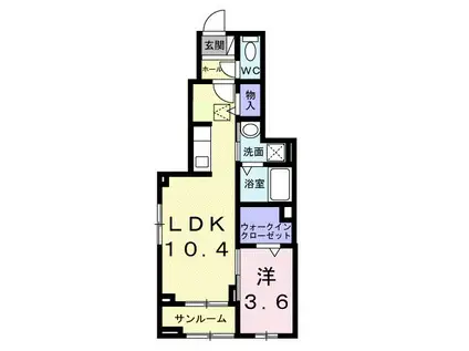 アグリヒルズ T(1LDK/1階)の間取り写真