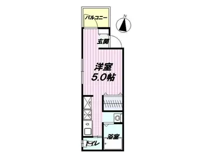 MELDIA鐘ヶ淵II(ワンルーム/1階)の間取り写真