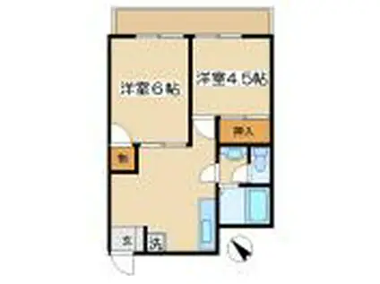 サンセイハイツ(2DK/2階)の間取り写真