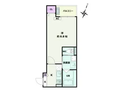 JACK SUNASHINDENIII(1K/1階)の間取り写真