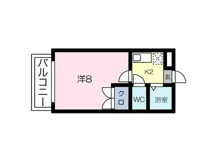 アムール(1K/2階)の間取り写真