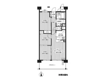 ピエス綱島(3LDK/1階)の間取り写真