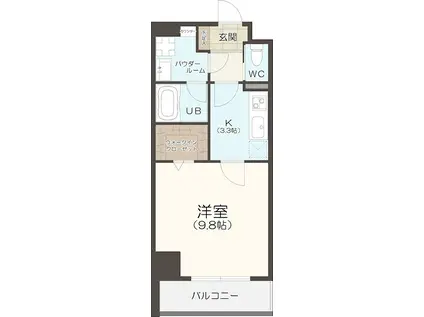 PREMIUM TOWN PLACE(1K/2階)の間取り写真