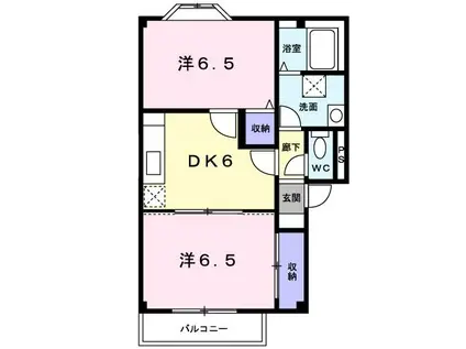 アグレアーブル(2DK/1階)の間取り写真