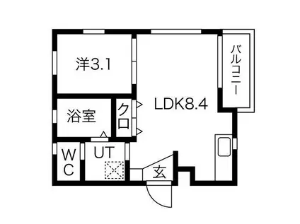 PORTOFINO(1LDK/2階)の間取り写真