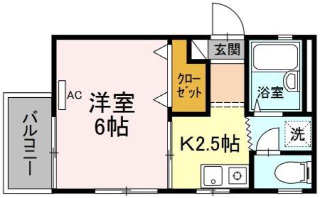 山城TOC(1K/1階)の間取り写真