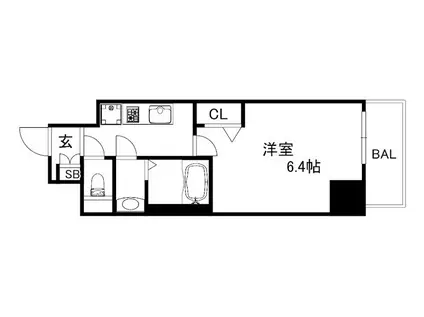 CREST TAPP DITA 神戸西パークフロント(1K/6階)の間取り写真