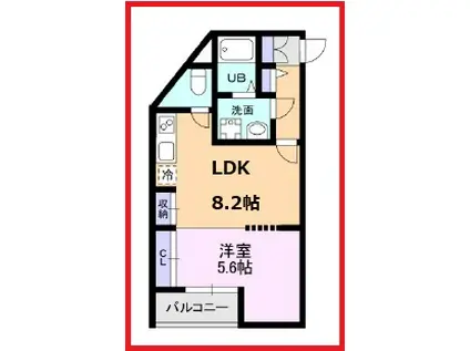 ジュモク尾久(1LDK/1階)の間取り写真