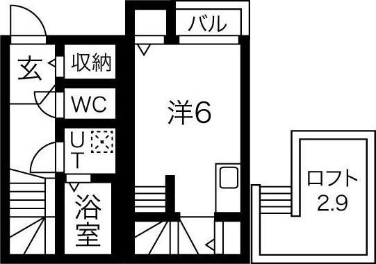 ルークス名古屋(ワンルーム/1階)の間取り写真