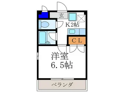 メゾン御所東(1K/4階)の間取り写真