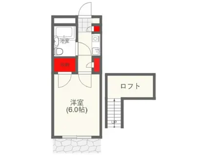 ジュネパレス千葉第24(1K/1階)の間取り写真