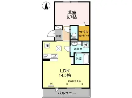 マイリーブル(1LDK/1階)の間取り写真