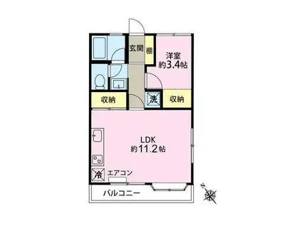 キクラス元住吉(1LDK/2階)の間取り写真