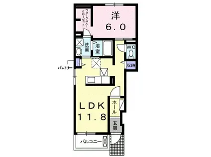ロイヤル ティアラB棟(1LDK/1階)の間取り写真