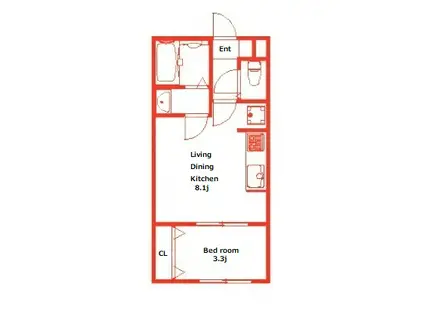 カサブランカ(1LDK/2階)の間取り写真