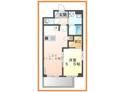 RIVERAIN(1LDK/1階)の間取り写真