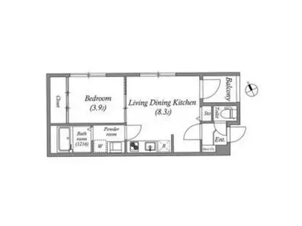 ハーモニーテラス花川IV(1LDK/3階)の間取り写真