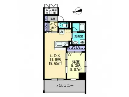 ラフィーネ本川(1LDK/5階)の間取り写真