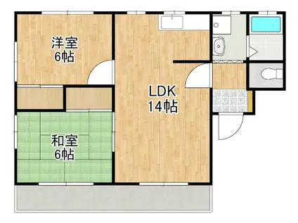 ランデックス21 A棟(2LDK/3階)の間取り写真