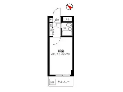 KIKビル(1K/2階)の間取り写真