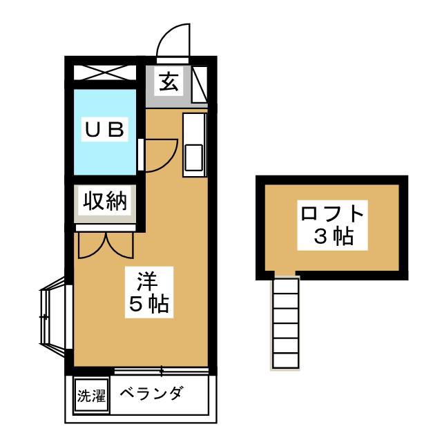 エスタ国分寺 弐番館(ワンルーム/2階)の間取り写真