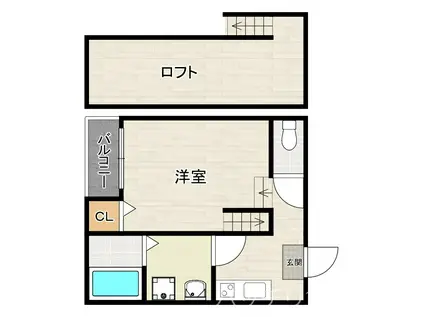 QUONS SUMIYOSHI(1K/1階)の間取り写真