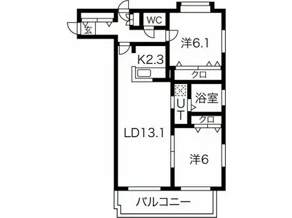NAHEL RAVISSA(2LDK/3階)の間取り写真
