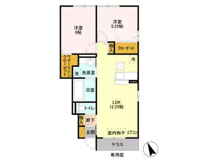 コネクタス(2LDK/1階)の間取り写真