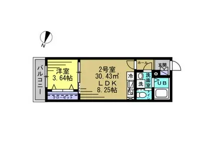BUONA GIORNATA勝田台(1LDK/1階)の間取り写真