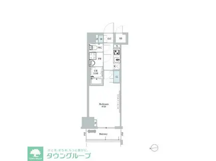 ディームス蔵前(1K/3階)の間取り写真