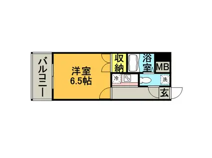 エステートモア博多グランA棟(1K/14階)の間取り写真