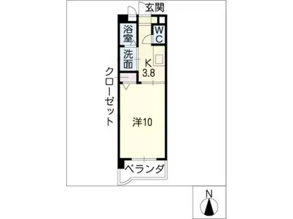 シェーン八事山(1K/3階)の間取り写真