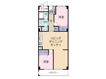 福陵ハイテンス(2LDK/5階)の間取り写真