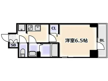 CITY LUX NAMBA サウス(1K/9階)の間取り写真