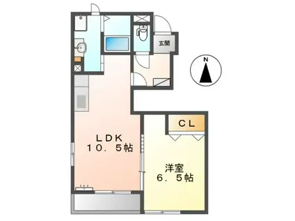 サンシティA(1LDK/1階)の間取り写真