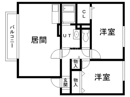 パルーシアA(2LDK/2階)の間取り写真