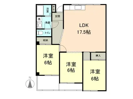 オークテラス(3LDK/3階)の間取り写真