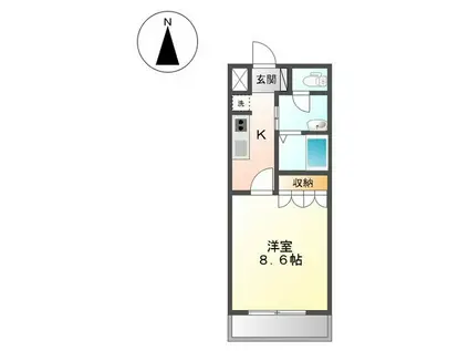 シティコーラル(1K/2階)の間取り写真