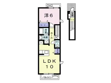 ニューポート(1LDK/1階)の間取り写真