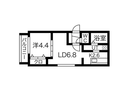 ディオグラシア琴似(1LDK/3階)の間取り写真