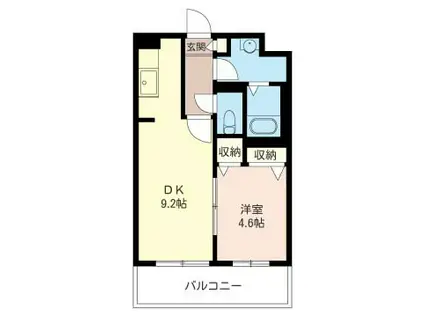 ボーフルーヴナガセ(1LDK/2階)の間取り写真