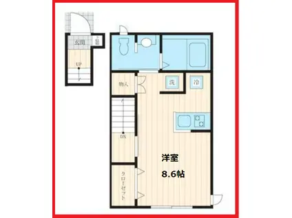 リュミエール(ワンルーム/2階)の間取り写真