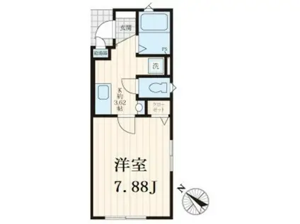 第2コーポ青山(1K/1階)の間取り写真