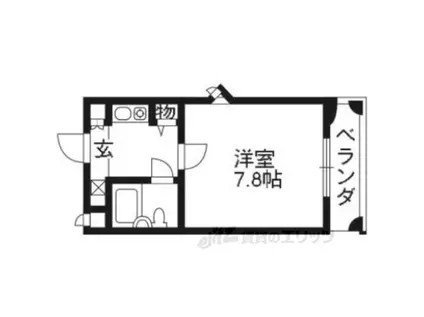 DETOM-1衣笠(ワンルーム/4階)の間取り写真