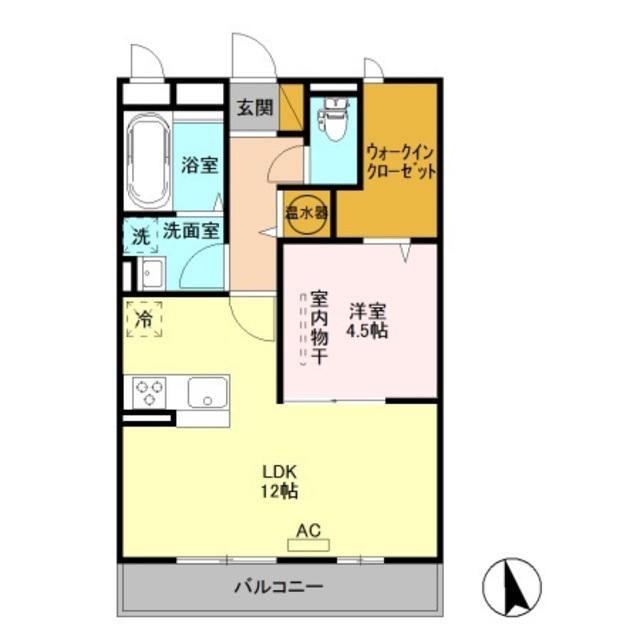 エミネンスB棟(1LDK/3階)の間取り写真