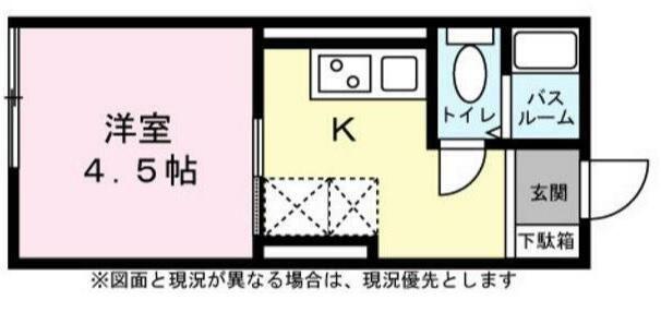 ソフィア白楽(1K/1階)の間取り写真
