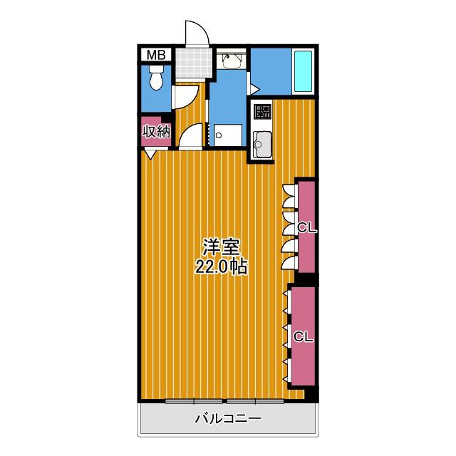 シィダーヴィレッジ(1K/6階)の間取り写真