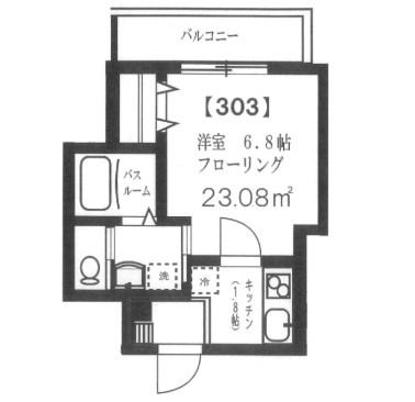 クルール エスポワール ネオ(1K/3階)の間取り写真