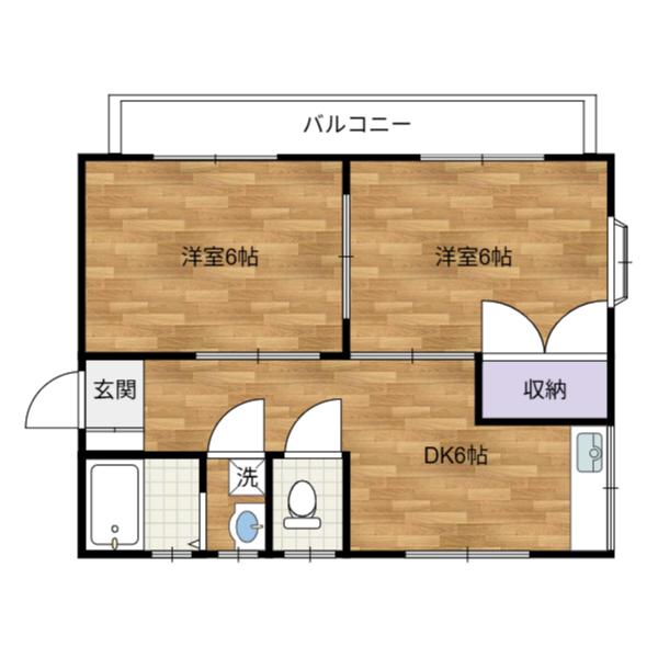 エトワール宮津台A棟(2DK/1階)の間取り写真