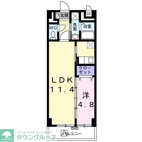 ベルテ東武練馬(1LDK/3階)の間取り写真